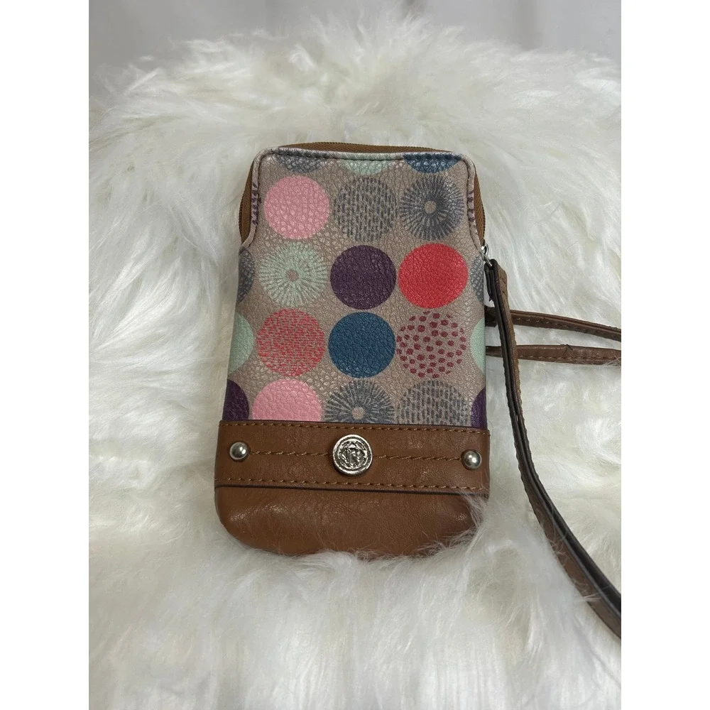 Relic Multi Color Circle Print Crossbody Cell Phone Wallet‎ Purse